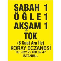 Eczane Etiketi Kod 3 Sarı