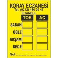 Eczane Etiketi Kod 6 Sarı